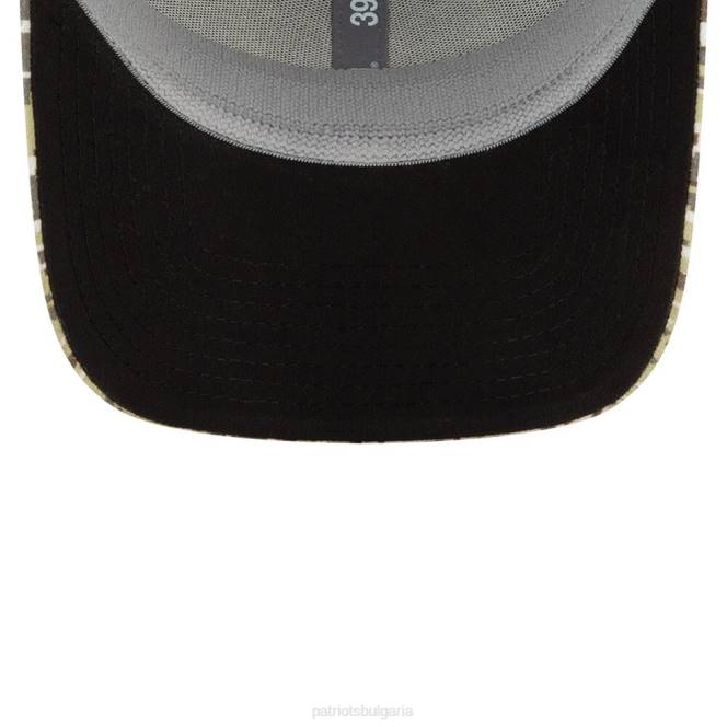аксесоари Patriots Jersey нова ера черна/камуфлажна 2021 г. поздрав към услугата 39thirty гъвкава шапка мъже T8TH423