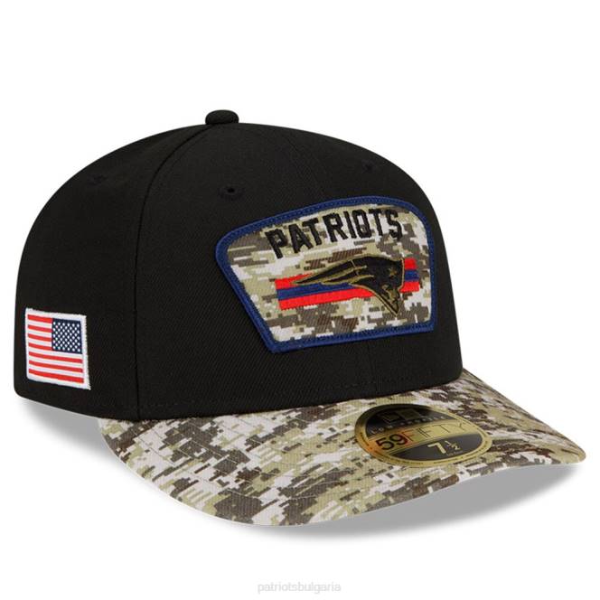 аксесоари Patriots Jersey нова ера черно/камуфляж 2021 поздрав към обслужването с нисък профил 59fifty вталена шапка мъже T8TH324