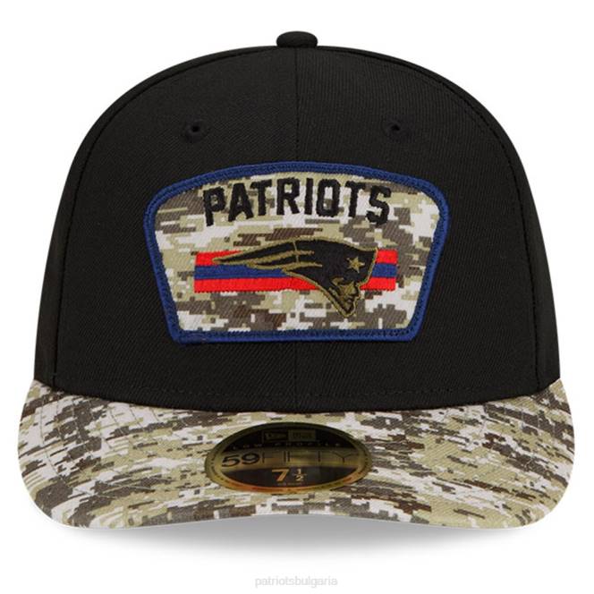 аксесоари Patriots Jersey нова ера черно/камуфляж 2021 поздрав към обслужването с нисък профил 59fifty вталена шапка мъже T8TH324