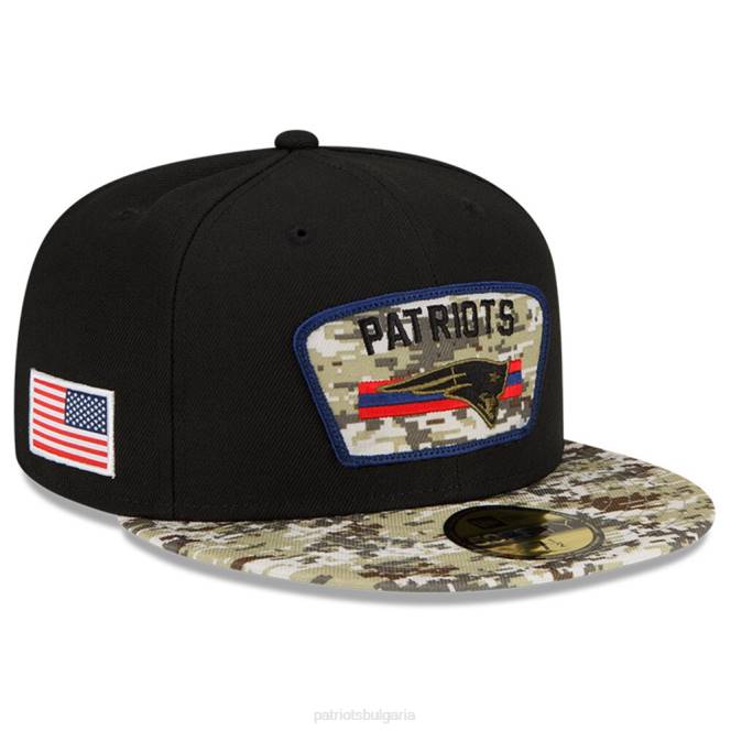 аксесоари Patriots Jersey нова ера черна/камуфляжна шапка 2021 г. поздрав към службата 59fifty вталена шапка мъже T8TH367