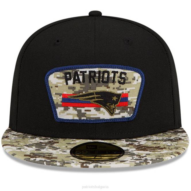 аксесоари Patriots Jersey нова ера черна/камуфляжна шапка 2021 г. поздрав към службата 59fifty вталена шапка мъже T8TH367