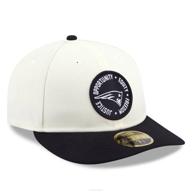 аксесоари Patriots Jersey нова ера кремаво/черно 2022 г. вдъхновяваща промяна 59fifty вталена шапка с нисък профил мъже T8TH298