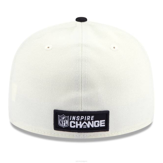 аксесоари Patriots Jersey нова ера кремаво/черно 2022 г. вдъхновяваща промяна 59fifty вталена шапка с нисък профил мъже T8TH298