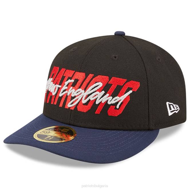аксесоари Patriots Jersey нова ера черна/тъмносиня 2022 г. nfl draft нисък профил 59fifty вталена шапка мъже T8TH341