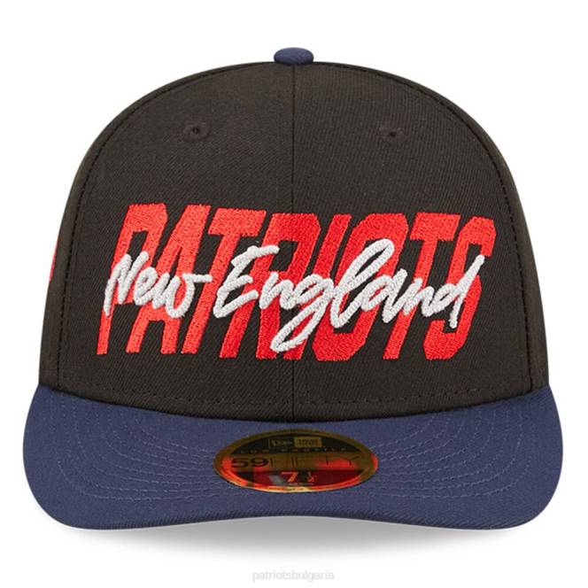 аксесоари Patriots Jersey нова ера черна/тъмносиня 2022 г. nfl draft нисък профил 59fifty вталена шапка мъже T8TH341