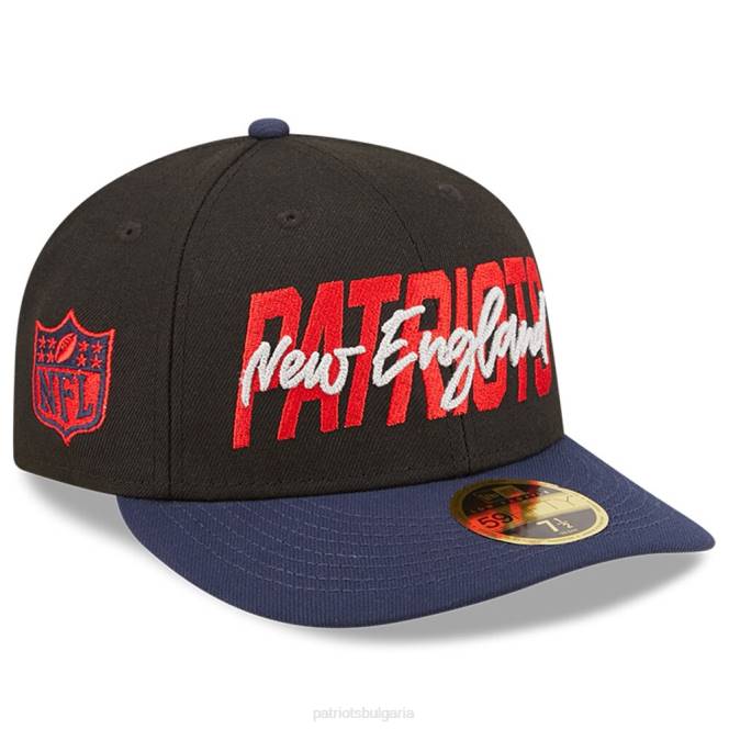 аксесоари Patriots Jersey нова ера черна/тъмносиня 2022 г. nfl draft нисък профил 59fifty вталена шапка мъже T8TH341