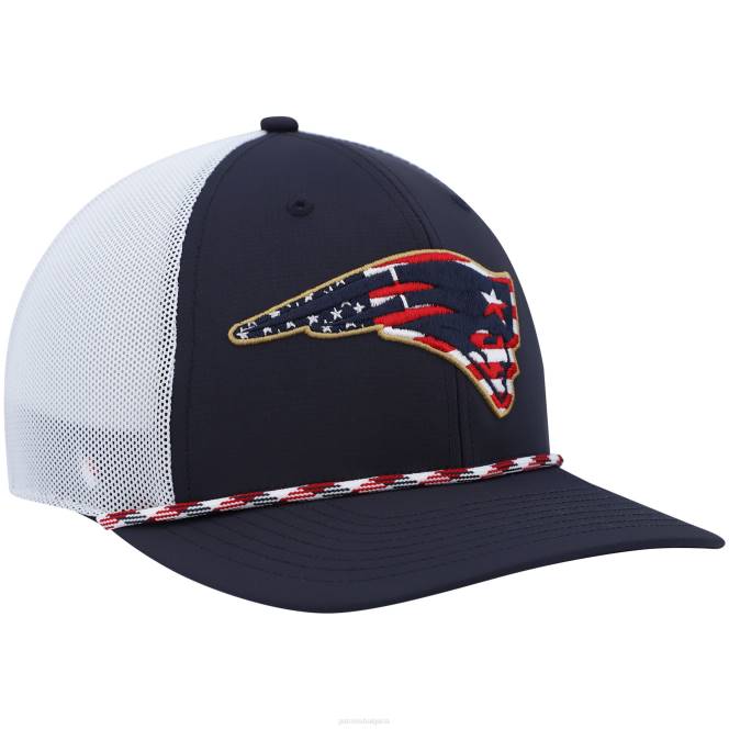 аксесоари Patriots Jersey 47 регулируема шапка за шофьор на камион с пълнеж от морско/бял флаг мъже T8TH268