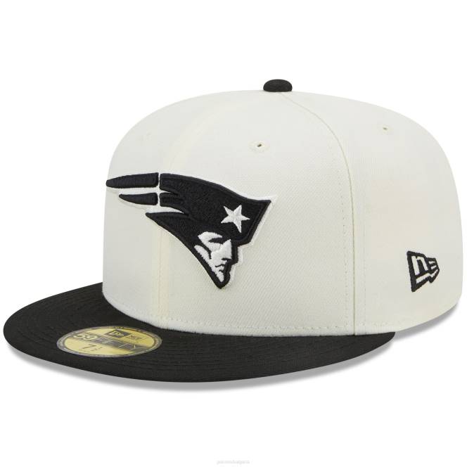 аксесоари Patriots Jersey нова ера кремава/черна хромирана колекция 59fifty вталена шапка мъже T8TH159