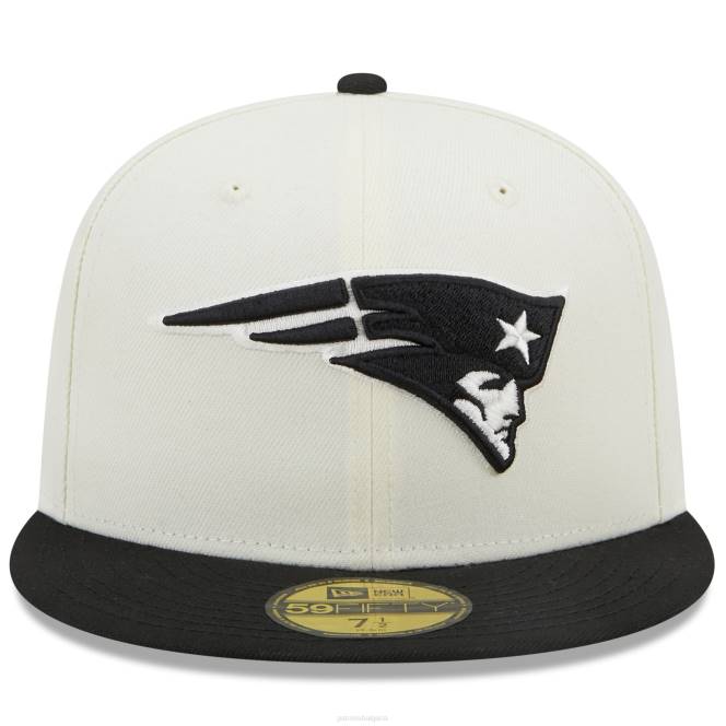 аксесоари Patriots Jersey нова ера кремава/черна хромирана колекция 59fifty вталена шапка мъже T8TH159