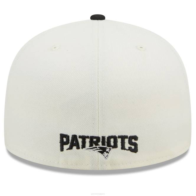 аксесоари Patriots Jersey нова ера кремава/черна хромирана колекция 59fifty вталена шапка мъже T8TH159