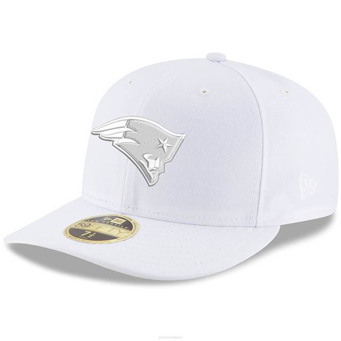 аксесоари Patriots Jersey нова ера бяло върху бяло нисък профил 59fifty вталена шапка мъже T8TH306