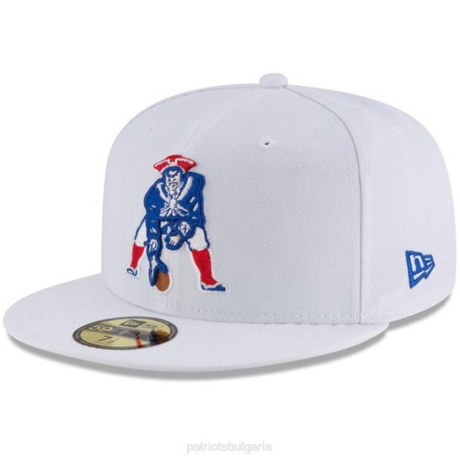 аксесоари Patriots Jersey вталена шапка с бяло лого на новата ера Omaha 59fifty мъже T8TH382
