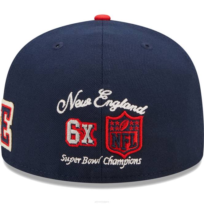 аксесоари Patriots Jersey нова ера тъмносин/червен Super bowl xxxvi вталена шапка Letterman 59fifty мъже T8TH213