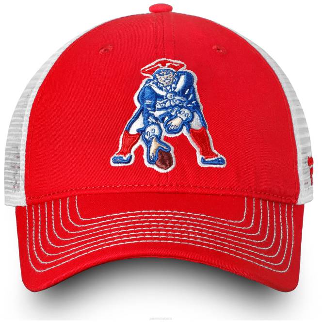 аксесоари Patriots Jersey червено/бяла фундаментална винтидж неструктурирана регулируема шапка на фанатици мъже T8TH136