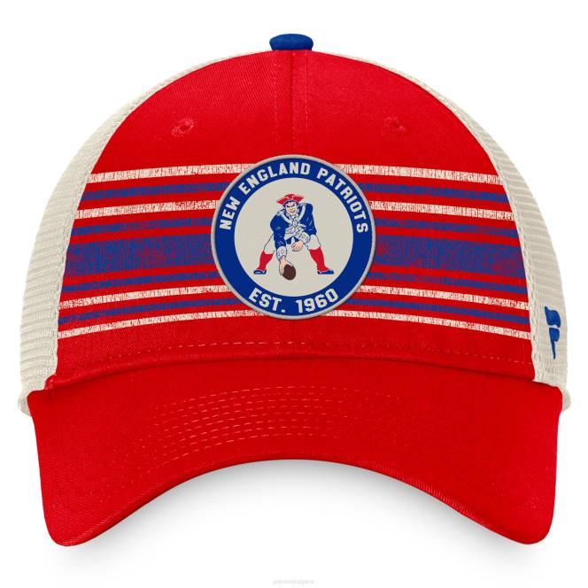 аксесоари Patriots Jersey fanatics брандирана червена/естествена истинска класическа кръгла раирана шапка на шофьор на камион мъже T8TH278