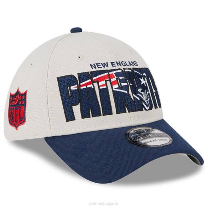 аксесоари Patriots Jersey нова ера stone/navy 2023 nfl draft 39thirty flex hat мъже T8TH144