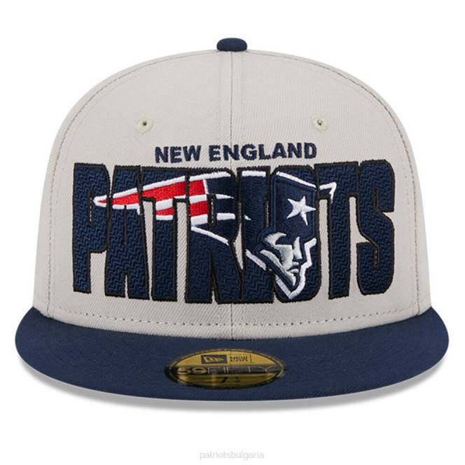 аксесоари Patriots Jersey нова ера stone/navy 2023 nfl draft on stage 59fifty вталена шапка мъже T8TH115