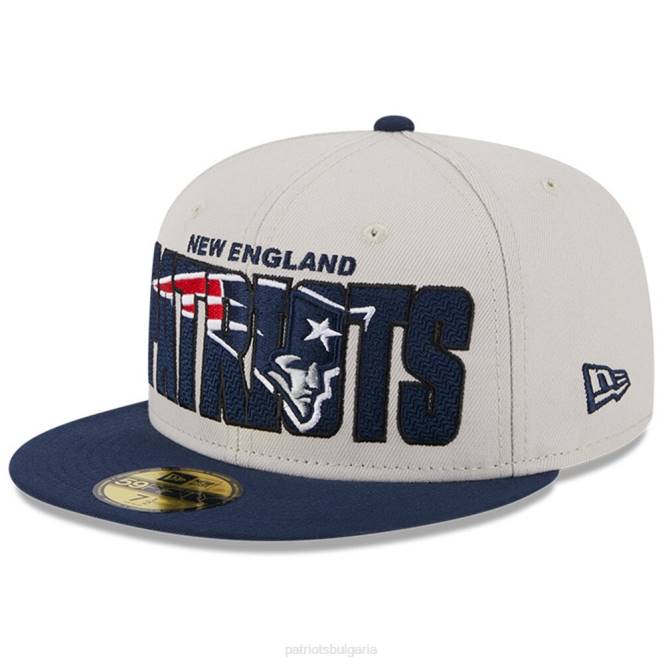 аксесоари Patriots Jersey нова ера stone/navy 2023 nfl draft on stage 59fifty вталена шапка мъже T8TH115