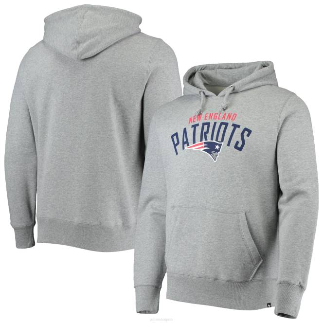 облекло Patriots Jersey 47 сив пуловер с качулка с качулка и сив цвят мъже T8TH564