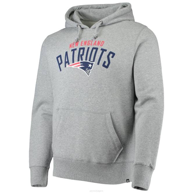 облекло Patriots Jersey 47 сив пуловер с качулка с качулка и сив цвят мъже T8TH564