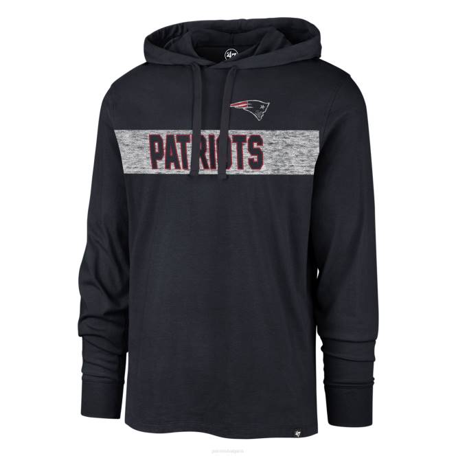 облекло Patriots Jersey 47 тениска с дълъг ръкав и качулка в синьо поле Франклин мъже T8TH720