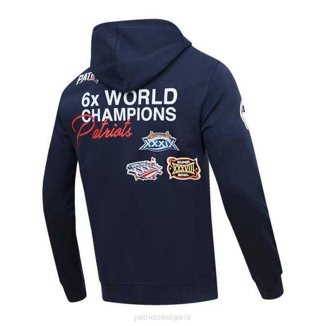 облекло Patriots Jersey професионален стандартен пуловер с качулка 6x Super Bowl Champions мъже T8TH507