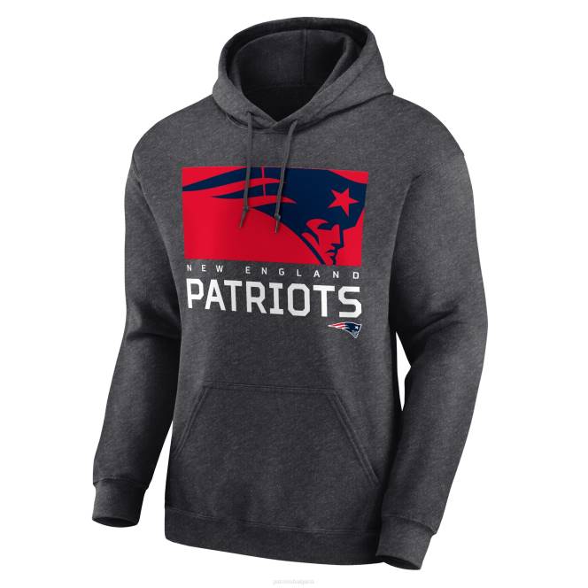 облекло Patriots Jersey въгленов главоломен пуловер с качулка мъже T8TH476