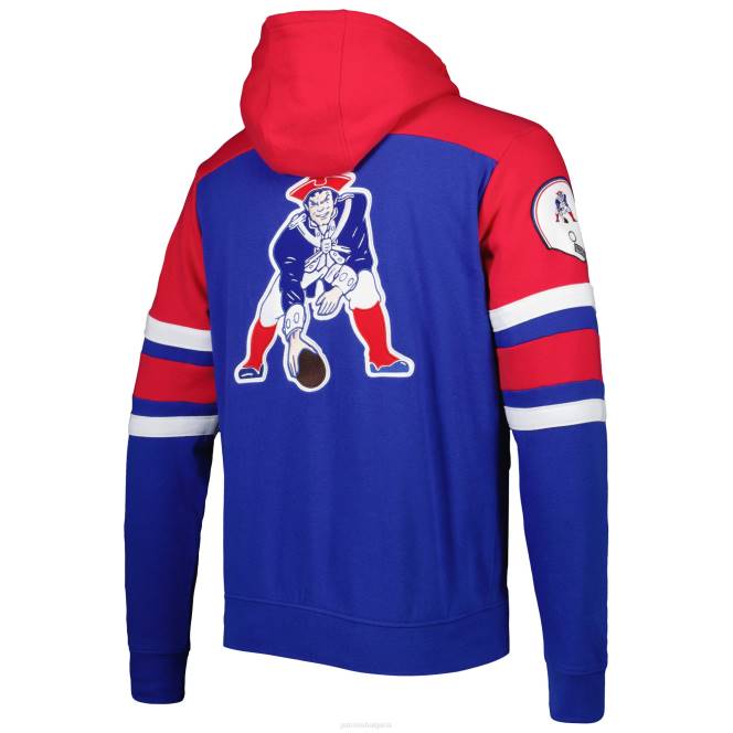 облекло Patriots Jersey яке с цял цип с екстремно морско синьо и винтидж лога мъже T8TH482