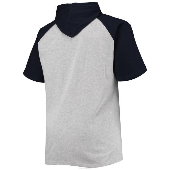 облекло Patriots Jersey голям и висок реглан пуловер с къс ръкав в сиво/тъмно синьо мъже T8TH611