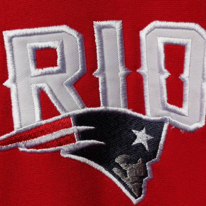 облекло Patriots Jersey тъмносин/червен голям и висок пуловер с качулка мъже T8TH647