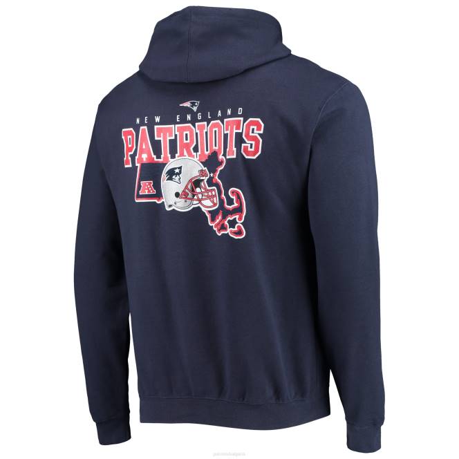облекло Patriots Jersey пуловер с качулка от нова ера в местно синьо мъже T8TH659