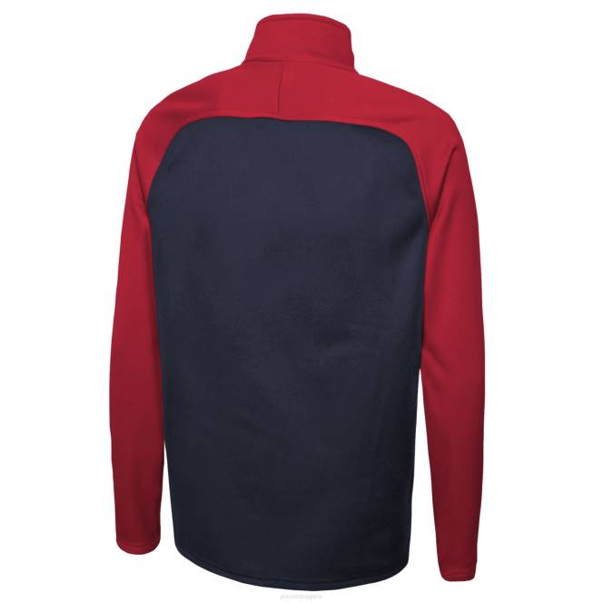 облекло Patriots Jersey нова ера тъмносиньо комбинирано автентично о-линия реглан яке с половин цип мъже T8TH666