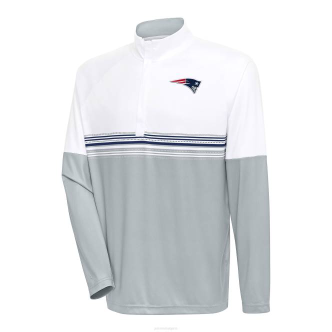 облекло Patriots Jersey антигуа бяло/тъмносин пуловер с четвърт цип мъже T8TH711