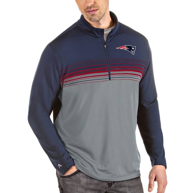 облекло Patriots Jersey антигуа морско/червено яке с четвърт цип пуловер мъже T8TH786
