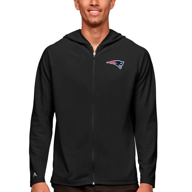 облекло Patriots Jersey antigua black logo legacy худи с цял цип мъже T8TH754