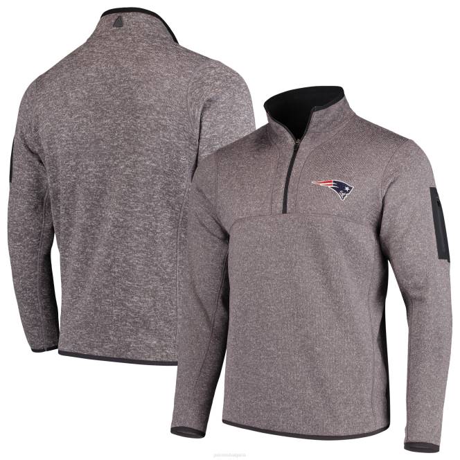 облекло Patriots Jersey antigua charcoal fortune пуловер яке с четвърт цип мъже T8TH696