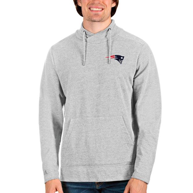 облекло Patriots Jersey antigua heathered сив суитшърт с кръстосано деколте с награда мъже T8TH734