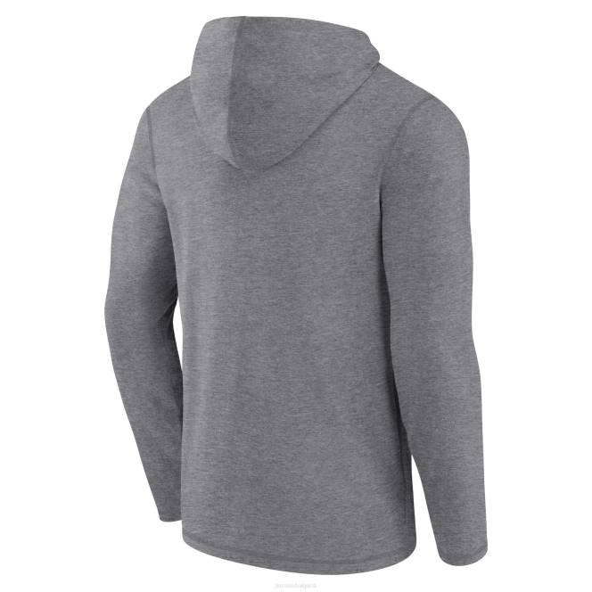 облекло Patriots Jersey Тениска с качулка с дълъг ръкав с основно лого на fanatics Heather Grey мъже T8TH514