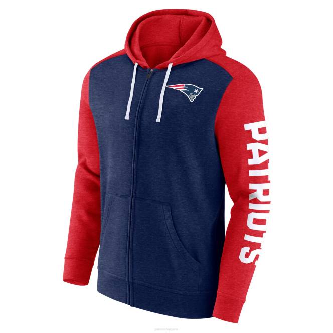 облекло Patriots Jersey fanatics марка Heather на пух и дистанция с цял цип качулка мъже T8TH485