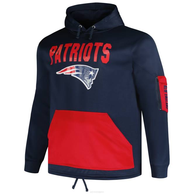 облекло Patriots Jersey голям и висок пуловер с качулка с марка fanatics мъже T8TH500