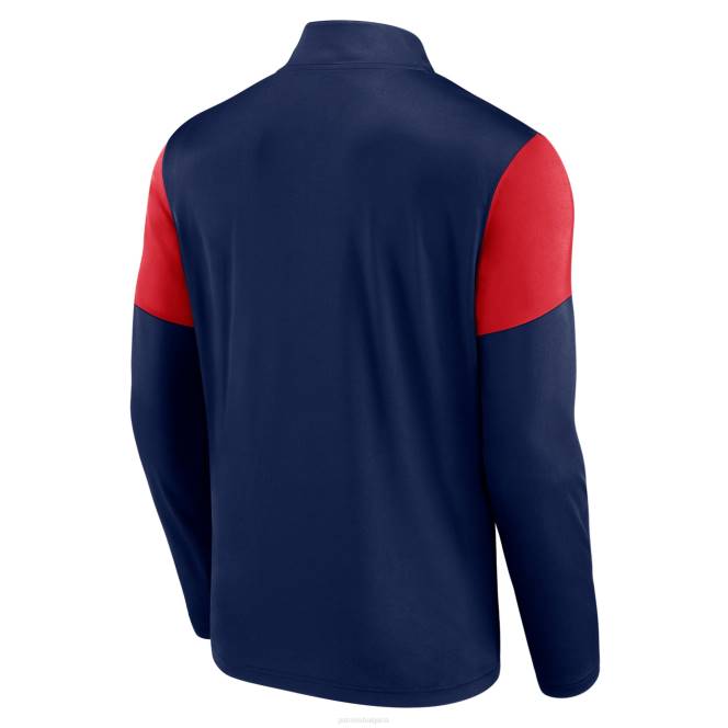 облекло Patriots Jersey горнище с четвърт цип с търговска марка fanatics синьо/червено основно лого мъже T8TH539