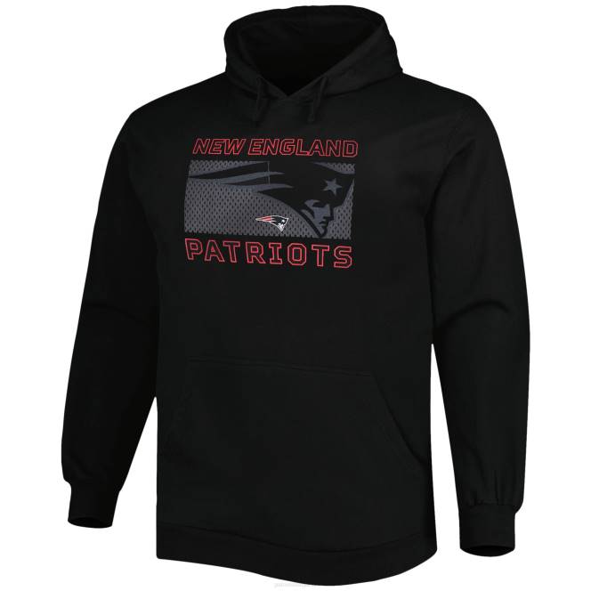 облекло Patriots Jersey черен голям и висок пуловер с качулка с марка fanatics мъже T8TH625