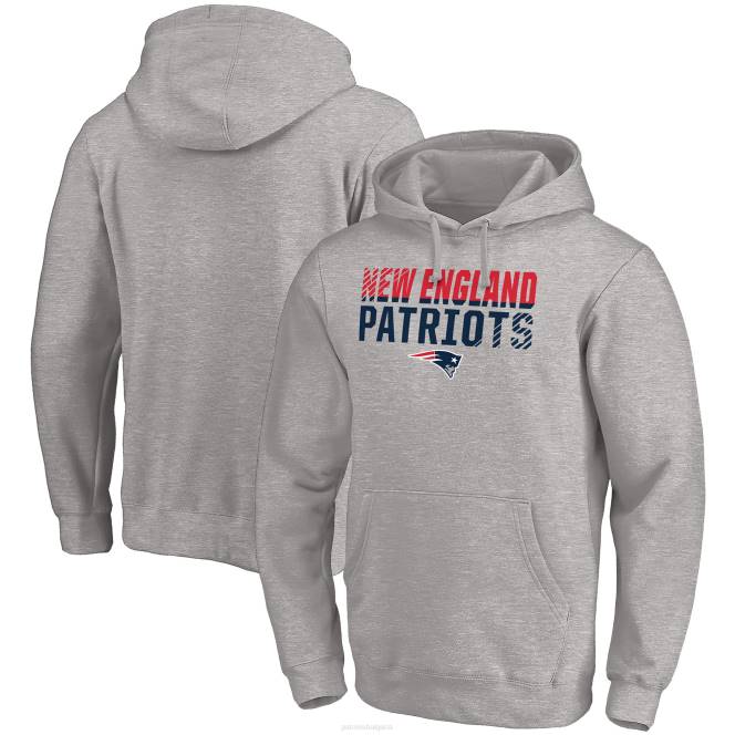 облекло Patriots Jersey fanatics брандиран хедър грей избледняващ втален пуловер с качулка мъже T8TH716