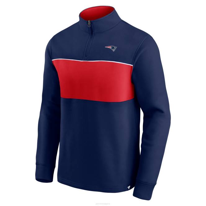 облекло Patriots Jersey парти яке с четвърт цип с марка fanatics синьо/червен блок мъже T8TH801