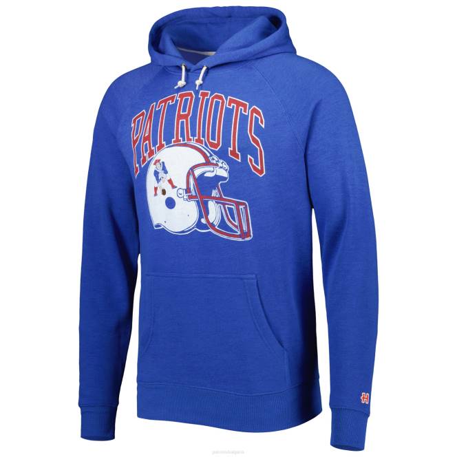 облекло Patriots Jersey homage royal ретро шлем пуловер с качулка от три смеси реглан мъже T8TH617