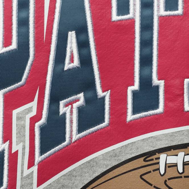 облекло Patriots Jersey mitchell & ness heathered сив голям и висок пуловер с щампа мъже T8TH689