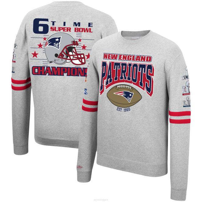 облекло Patriots Jersey mitchell & ness heathered сив суичър от полар с принт мъже T8TH726