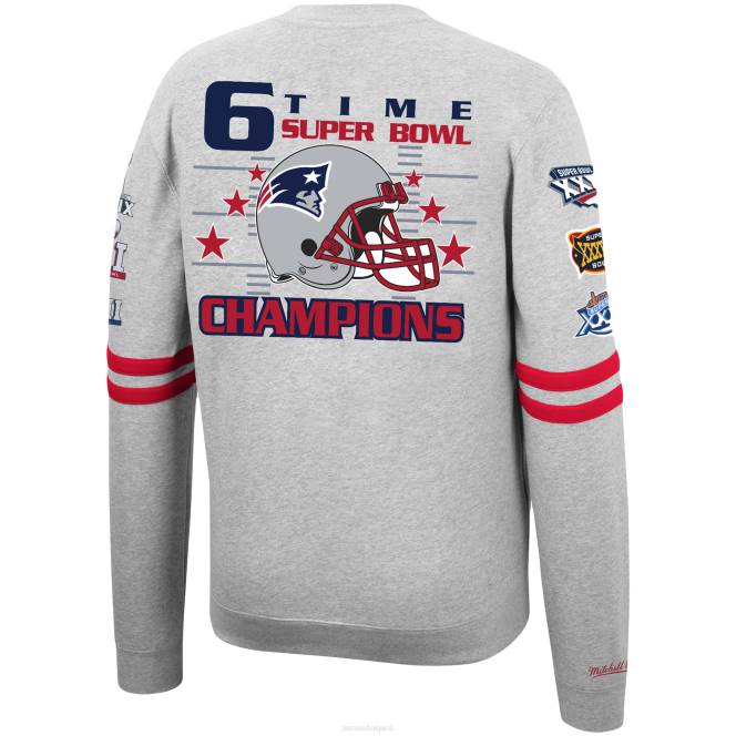облекло Patriots Jersey mitchell & ness heathered сив суичър от полар с принт мъже T8TH726