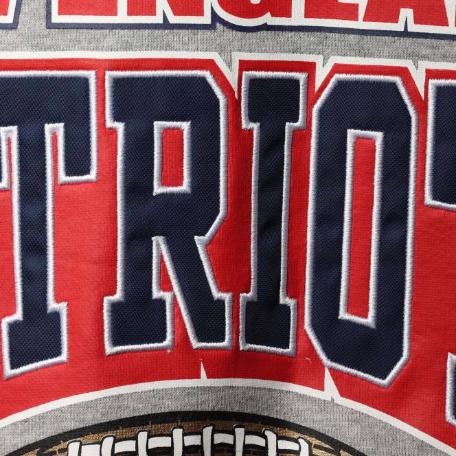 облекло Patriots Jersey mitchell & ness heathered сив суичър от полар с принт мъже T8TH726