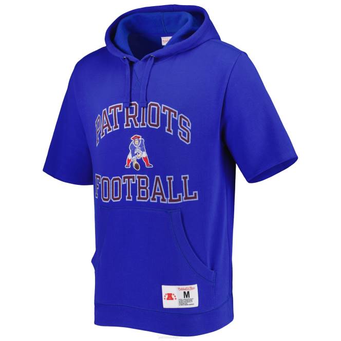 облекло Patriots Jersey кралски пран пуловер с къс ръкав mitchell & ness hoodie мъже T8TH562